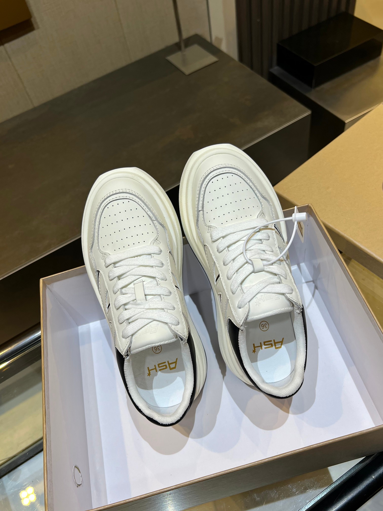 ASH Women's White Leather Platform Sneakers - Stylish and Comfortable 10 a1743054171469 4686