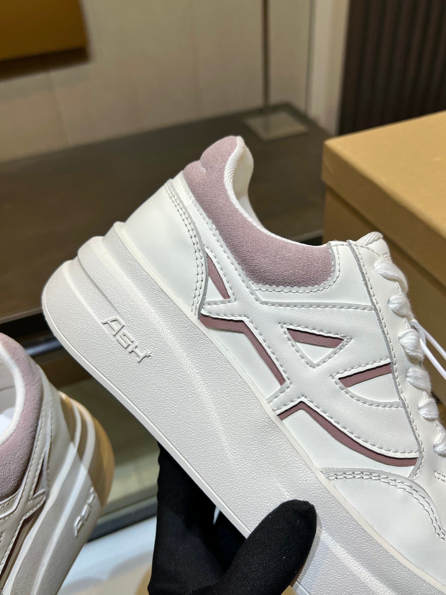 ASH Autumn Women's Leather Casual Sneakers Platform Perforated Breathable Shoes 10 a1743054481425 7581
