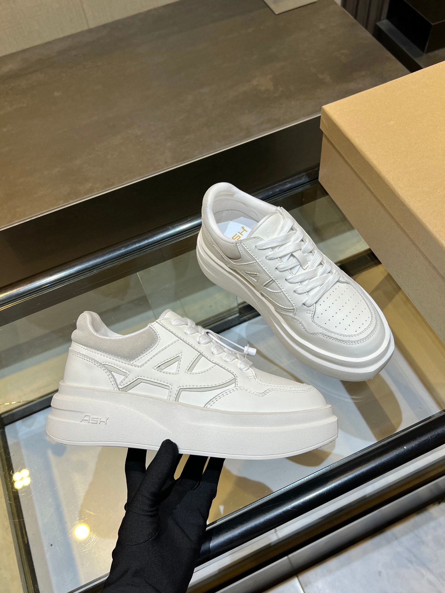ASH Star-Embossed Leather Sneakers - Stylish, Comfortable, and Breathable 1 ASH Star-Embossed Leather Sneakers - Stylish, Comfortable, and Breathable