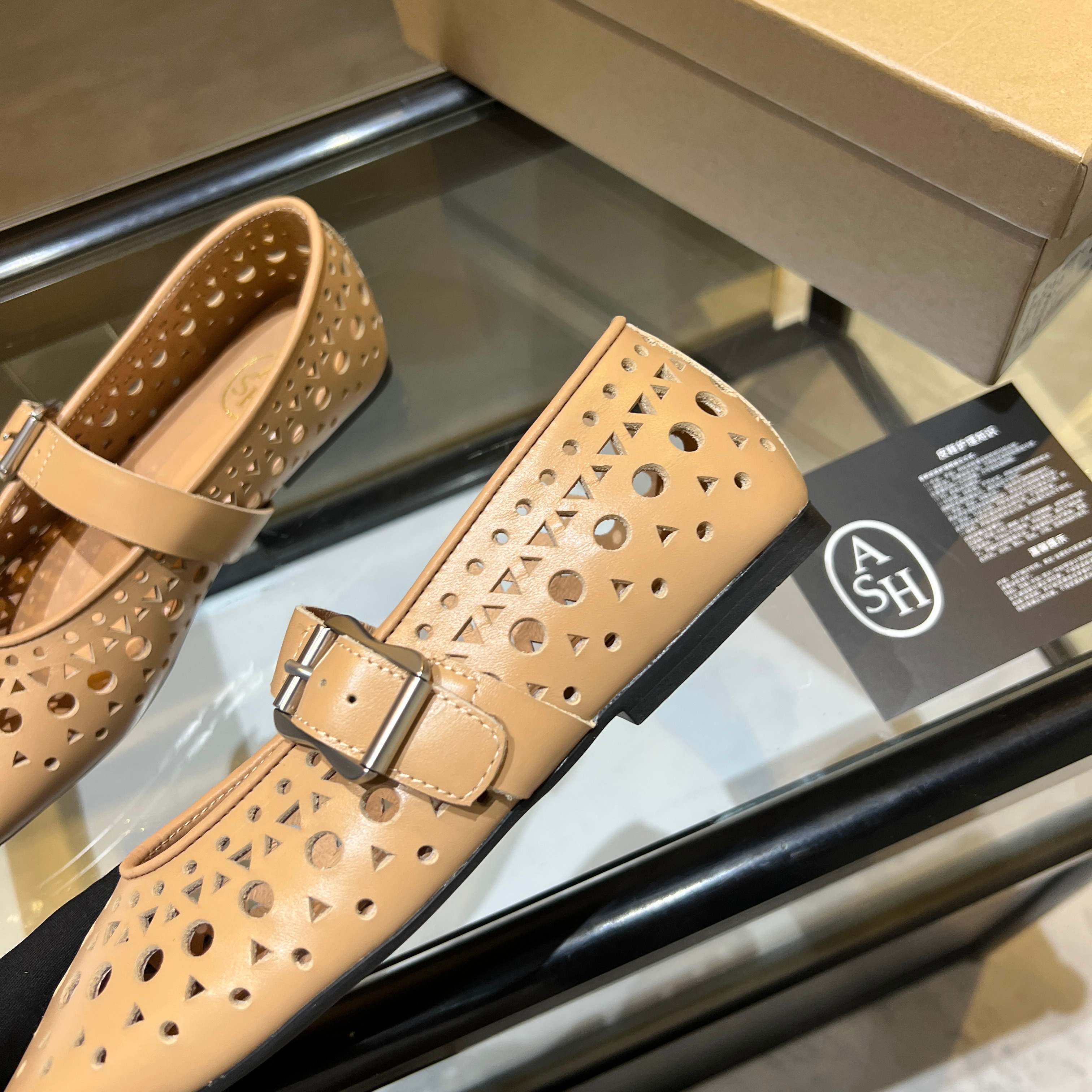 ASH Women's Brook Leather Perforated Flat Mary Jane Shoes 5 a1745161332245 1220
