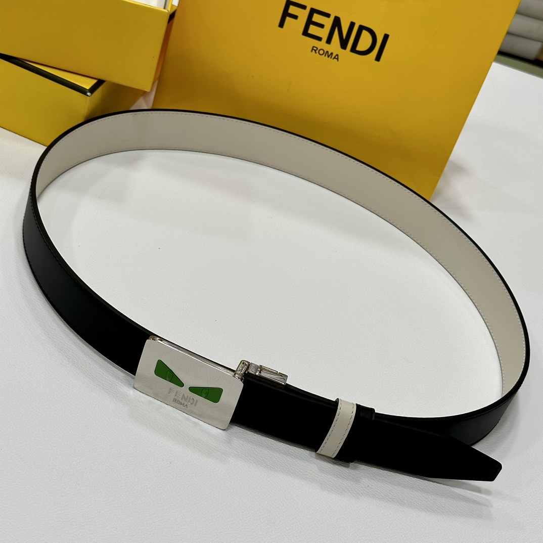 FENDl小怪兽专柜同款宽35MM原单进口双面头层牛皮搭配原版尾夹扣完美的手感.油边出众的细节高清实拍货