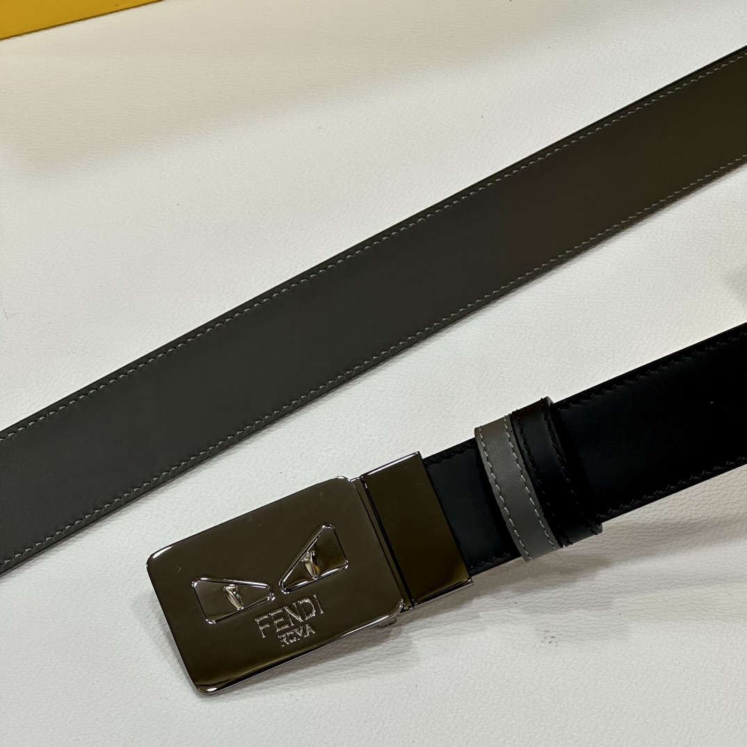 FENDl小怪兽专柜同款宽35MM原单进口双面头层牛皮搭配原版尾夹扣完美的手感.油边出众的细节高清实拍货