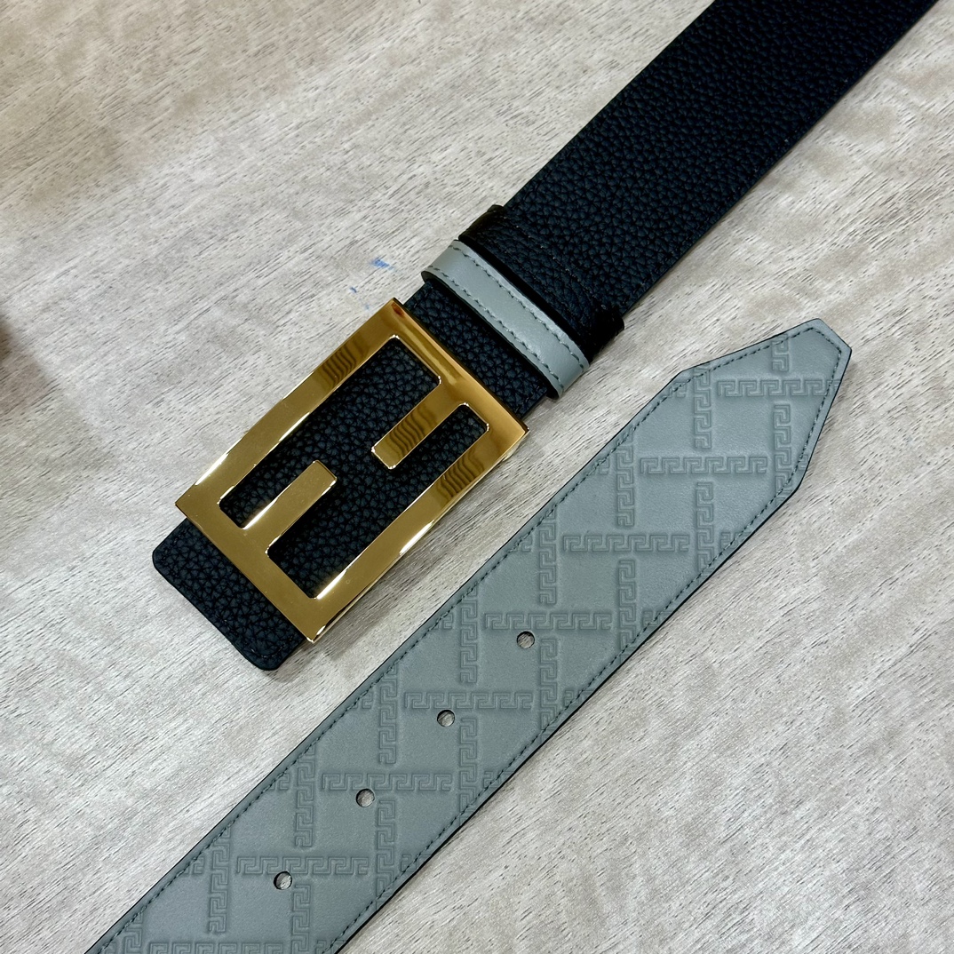 Luxury Double-Faced FENDL Belt: High-Quality Calf Skins, 40MM-wide, Stylish Design - 图片 3