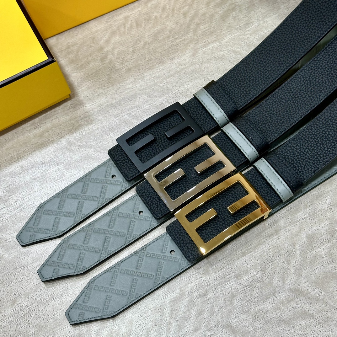 Luxury Double-Faced FENDL Belt: High-Quality Calf Skins, 40MM-wide, Stylish Design - 图片 9