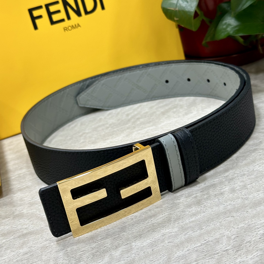 Luxury Double-Faced FENDL Belt: High-Quality Calf Skins, 40MM-wide, Stylish Design - 图片 4