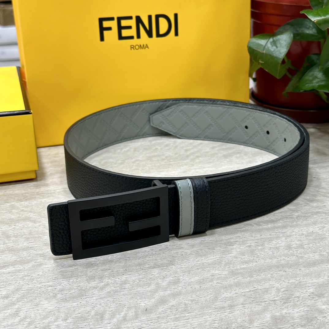 Luxury Double-Sided Calfskin FENDL Belt with Gill Plating Button – High-Quality Fashion - 图片 4