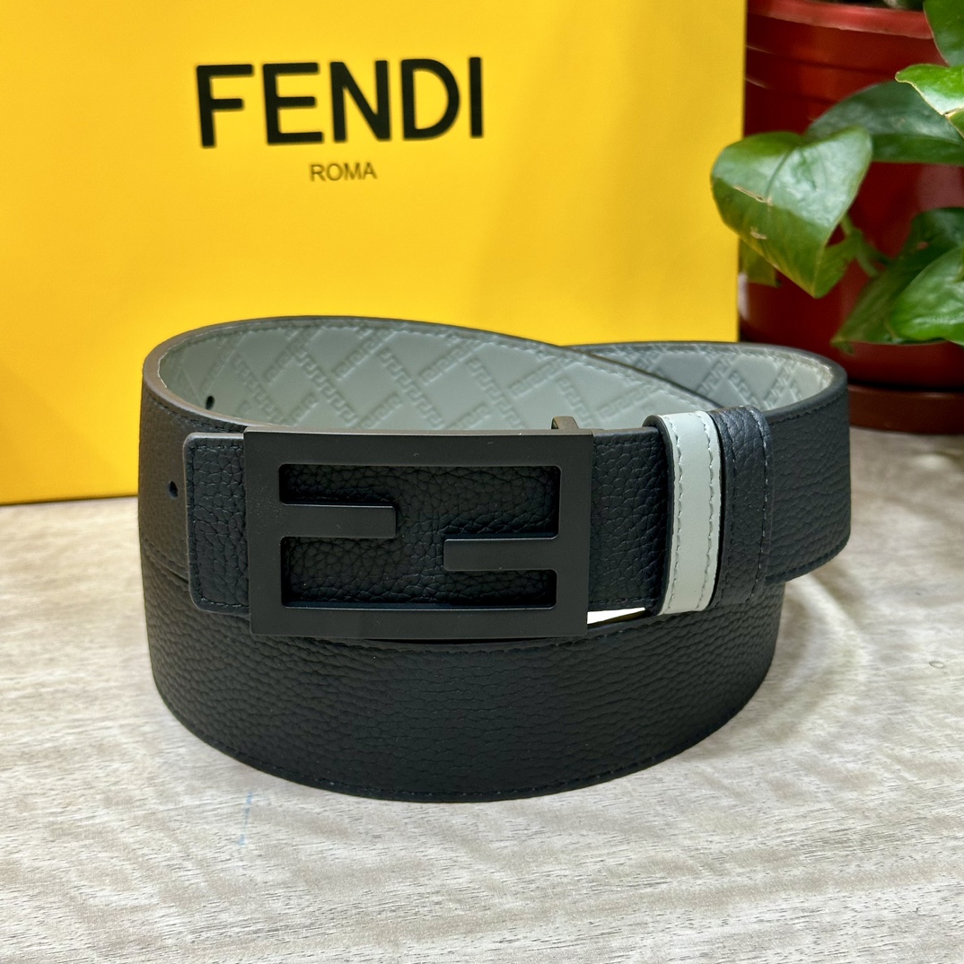 Luxury Double-Sided Calfskin FENDL Belt with Gill Plating Button – High-Quality Fashion - 图片 5