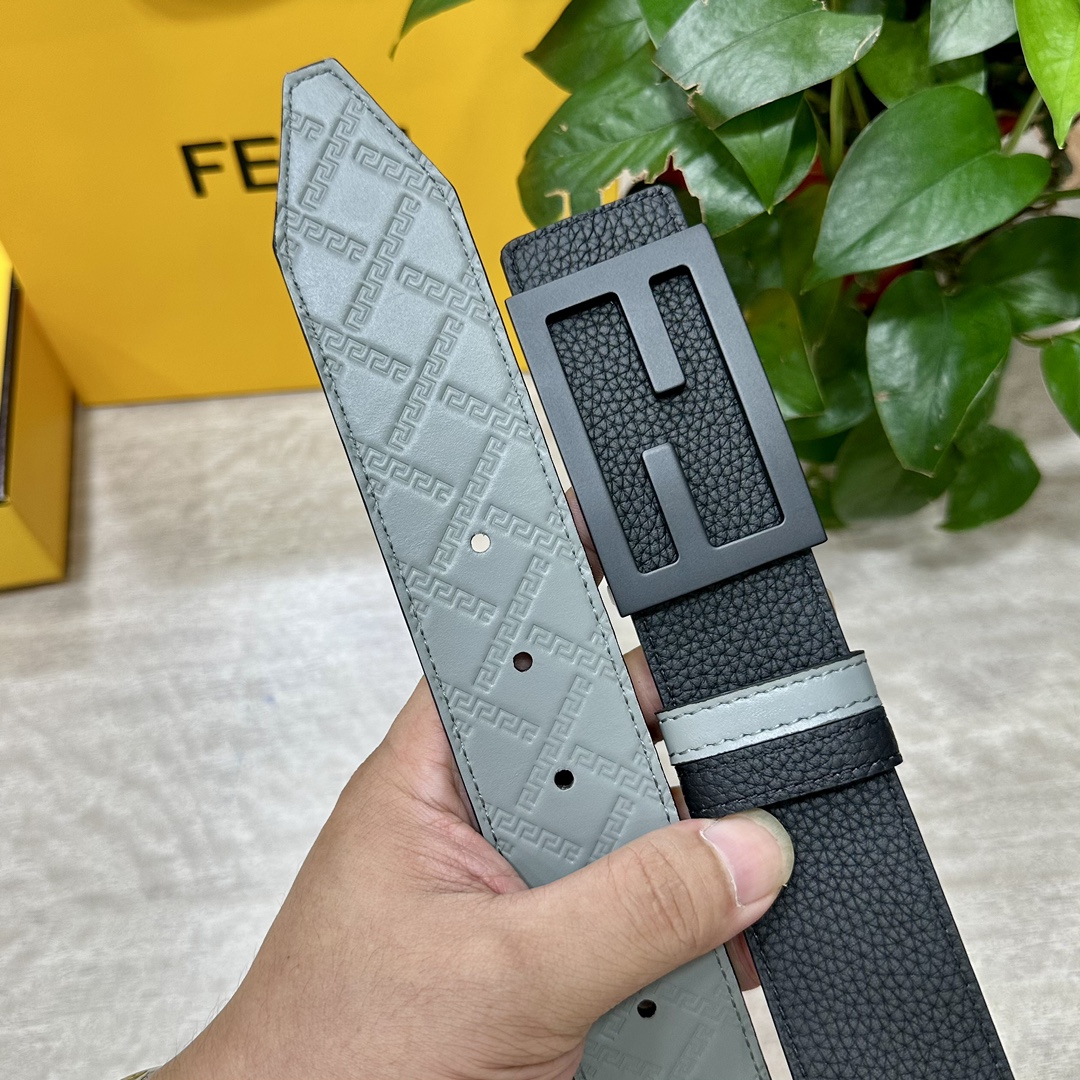 Luxury Double-Sided Calfskin FENDL Belt with Gill Plating Button – High-Quality Fashion - 图片 7