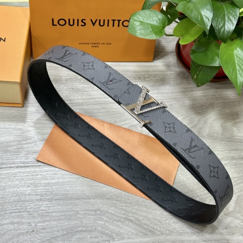 Louis Vuitton 40MM Reversible Leather Belt with Palladium-Finished Buckle 1 Louis Vuitton 40MM Reversible Leather Belt with Palladium-Finished Buckle