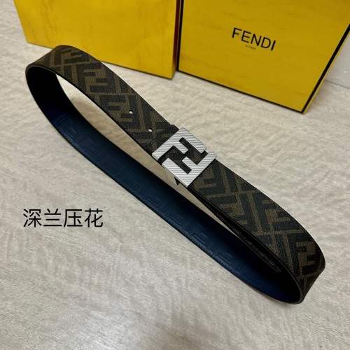 Fendi Reversible Belt with FF Buckle, 4.0cm Width - Black and Tobacco 1 Fendi Reversible Belt with FF Buckle, 4.0cm Width - Black and Tobacco