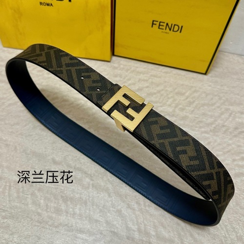 Fendi Reversible Belt with FF Buckle, 4.0 CM Width, Black Leather 1 Fendi Reversible Belt with FF Buckle, 4.0 CM Width, Black Leather