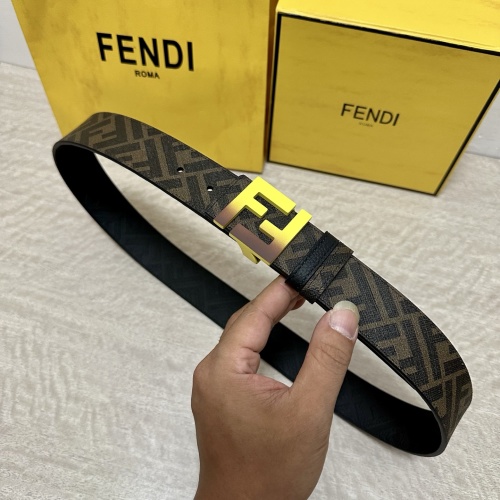 Fendi Reversible Belt with FF Buckle - Black Cuoio Romano Leather 1 Fendi Reversible Belt with FF Buckle - Black Cuoio Romano Leather