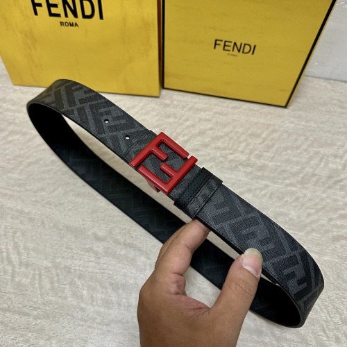 Fendi Reversible Belt with FF Buckle in Black Cuoio Romano Leather, 4.0 cm 1 Fendi Reversible Belt with FF Buckle in Black Cuoio Romano Leather, 4.0 cm