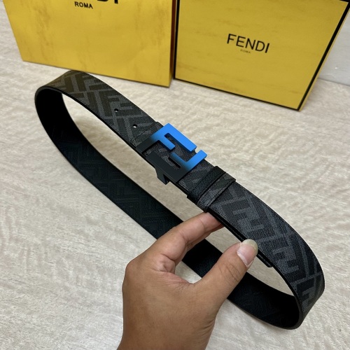 Fendi Reversible Belt with FF Buckle, 4.0cm - Black/Tobacco