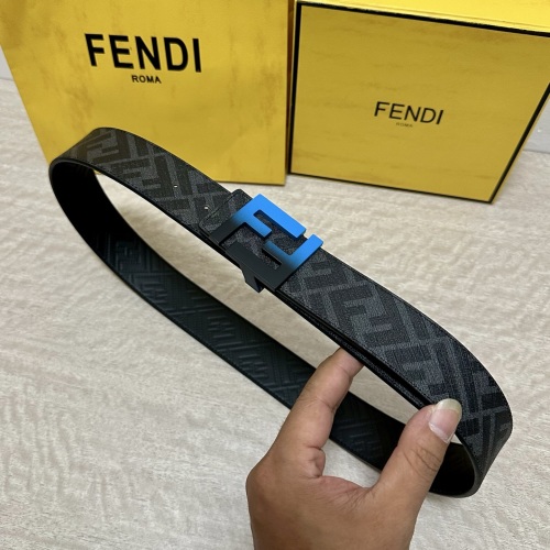 Fendi Reversible Belt with FF Buckle, Black Cuoio Romano Leather, 4.0 cm 1 Fendi Reversible Belt with FF Buckle, Black Cuoio Romano Leather, 4.0 cm