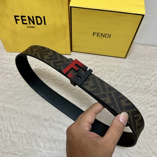 Fendi Reversible FF Motif Leather Belt 4.0 cm - Black/Tobacco 1 Fendi Reversible FF Motif Leather Belt 4.0 cm - Black/Tobacco