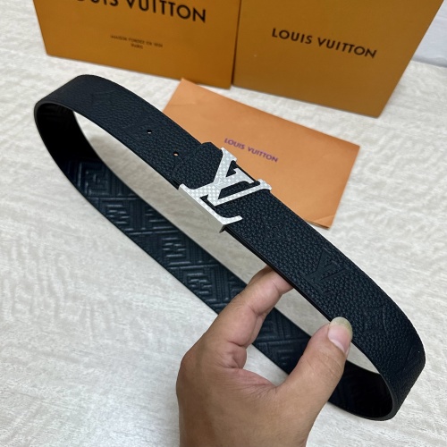 Louis Vuitton 40MM Reversible Leather Belt with Palladium Plated Buckle 1 Louis Vuitton 40MM Reversible Leather Belt with Palladium Plated Buckle