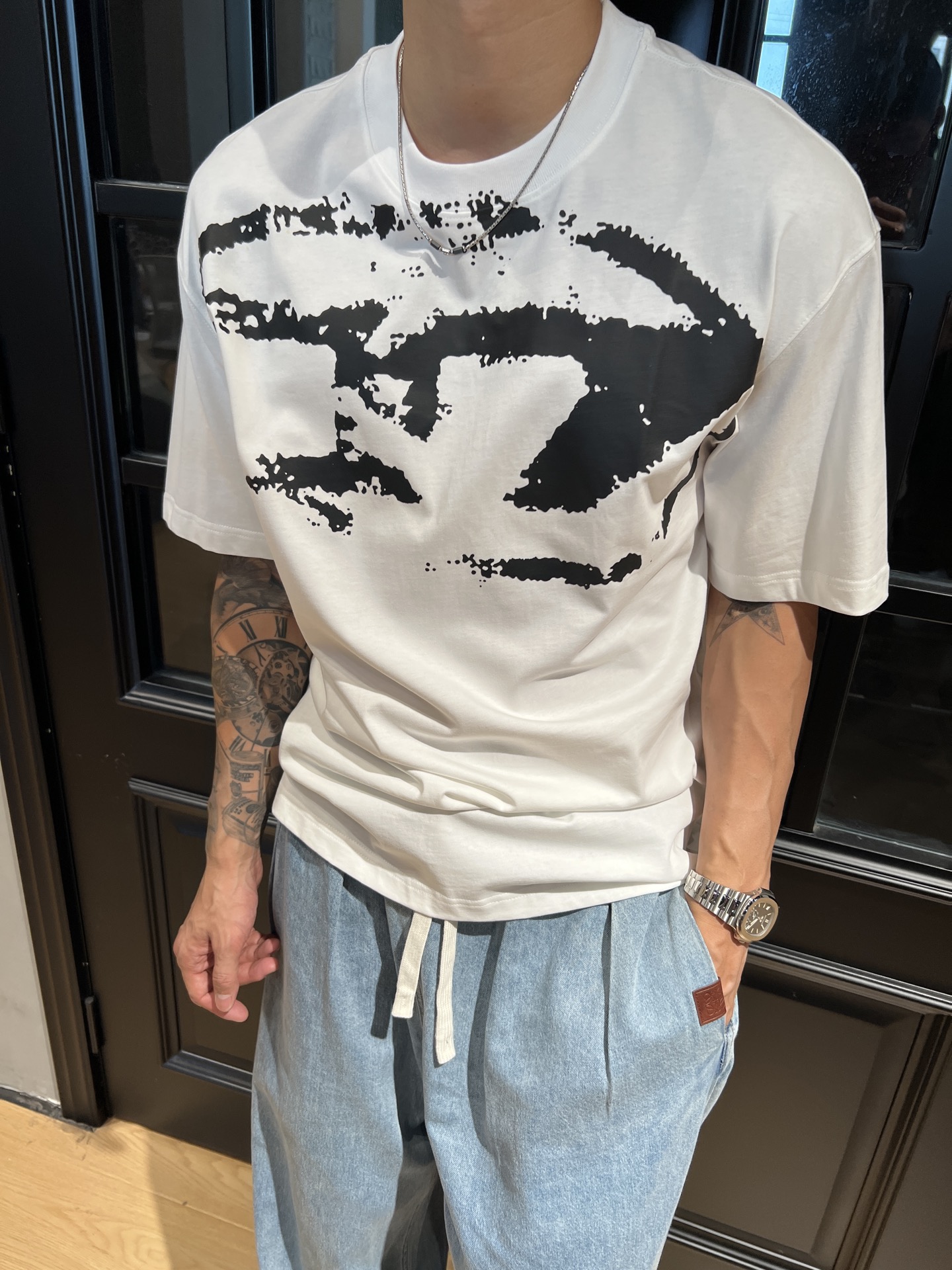 DIESEL Summer Logo Print Cotton T-shirts: Stylish, Unisex, Various Colors and Sizes