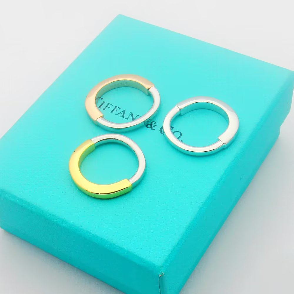 Tiffany & Co. 23c U-Lock Rings, Gold Plated Alloy, Anti-Allergy 3 a1697759367341 5637