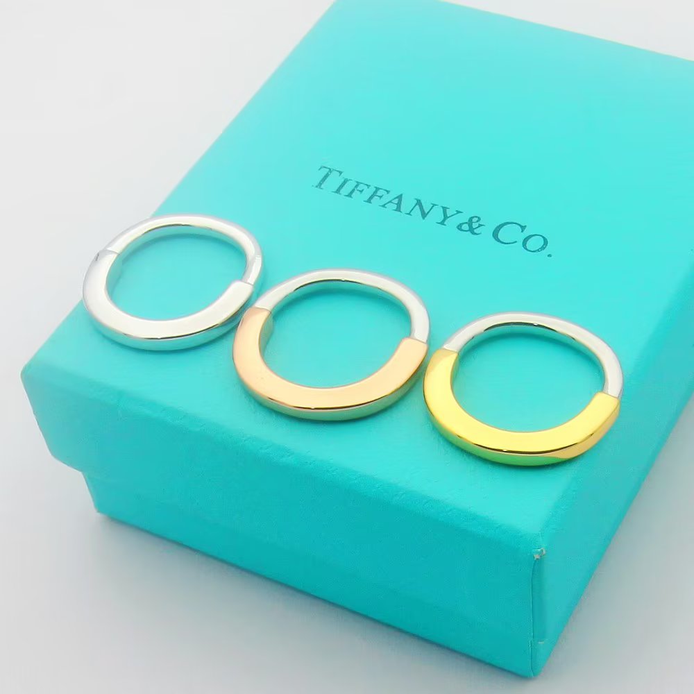 Tiffany & Co. 23c U-Lock Rings, Gold Plated Alloy, Anti-Allergy 4 a1697759367343 3515