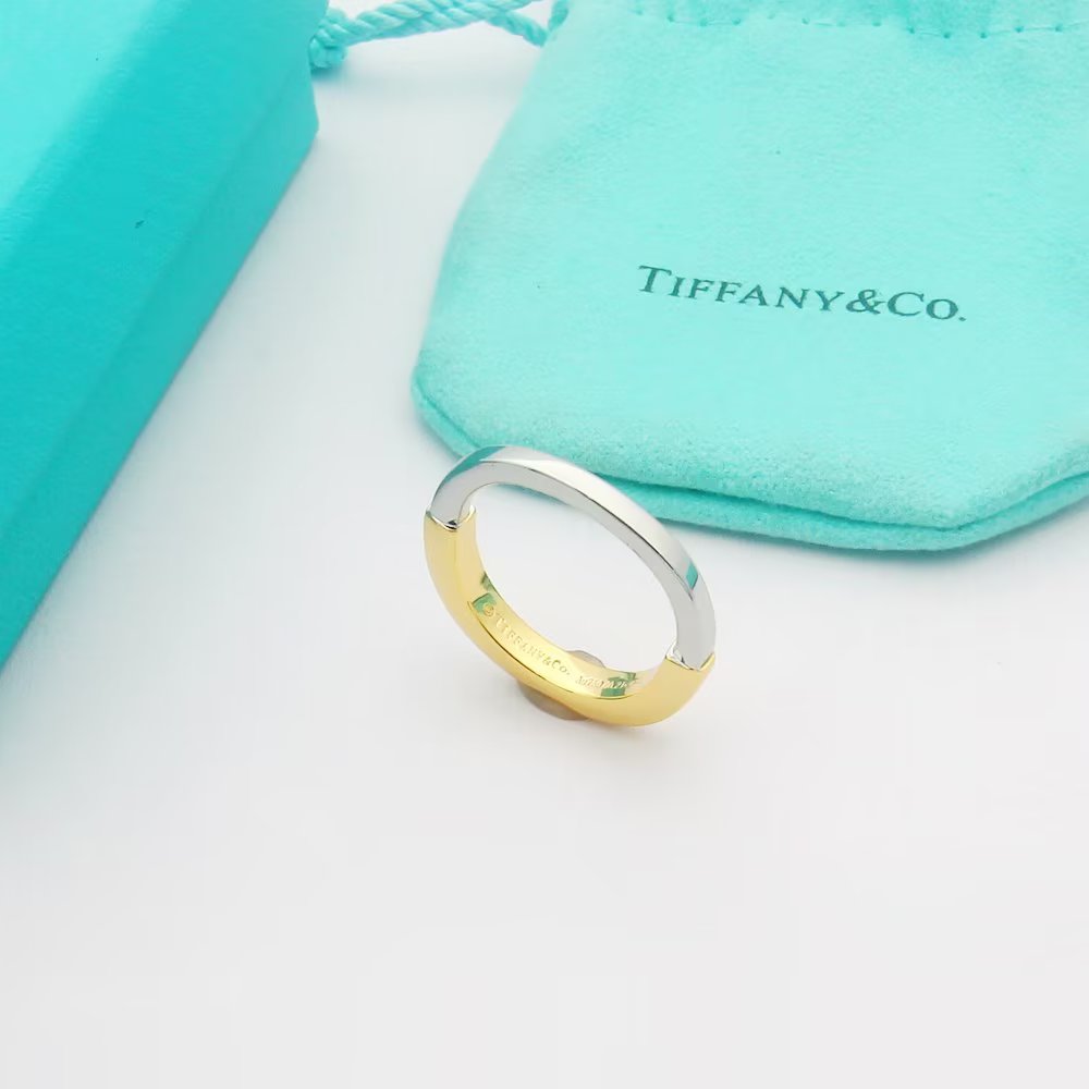Tiffany & Co. 23c U-Lock Rings, Gold Plated Alloy, Anti-Allergy 9 a1697759367353 2645