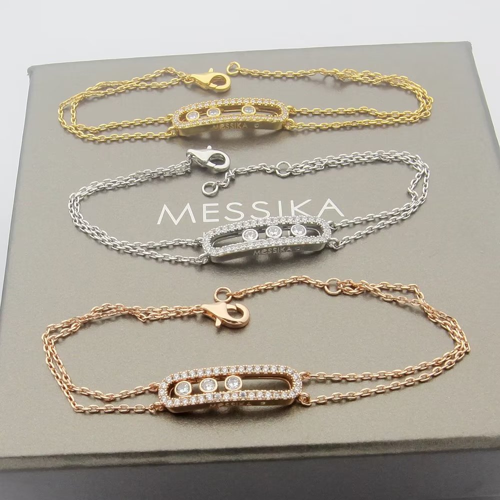 ❤️90包邮/原单代购级别
👄Messika 梅西卡手链三钻滑动双层手链 亚金材质电镀18k金 超赞工艺 百搭 夏日简约风 白金 黄金 玫瑰金
满钻手链 