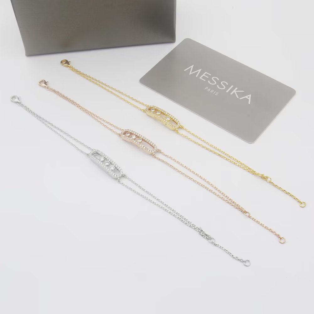 ❤️90包邮/原单代购级别
👄Messika 梅西卡手链三钻滑动双层手链 亚金材质电镀18k金 超赞工艺 百搭 夏日简约风 白金 黄金 玫瑰金
满钻手链 