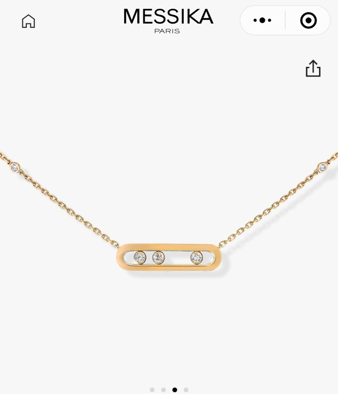 Messika Baby Move necklace Rose gold with white diamonds 42cm