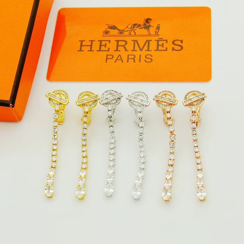 Hermes Gioielleria Orecchino Con diamanti Argento 925