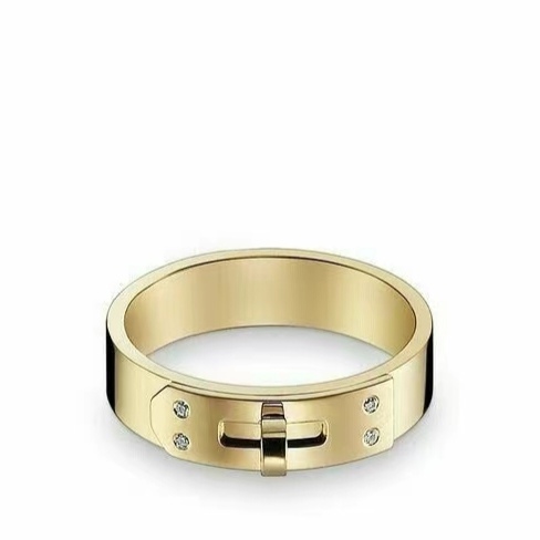 Bague Hermes Kelly Or jaune avec accents de diamants clairs EU 52
