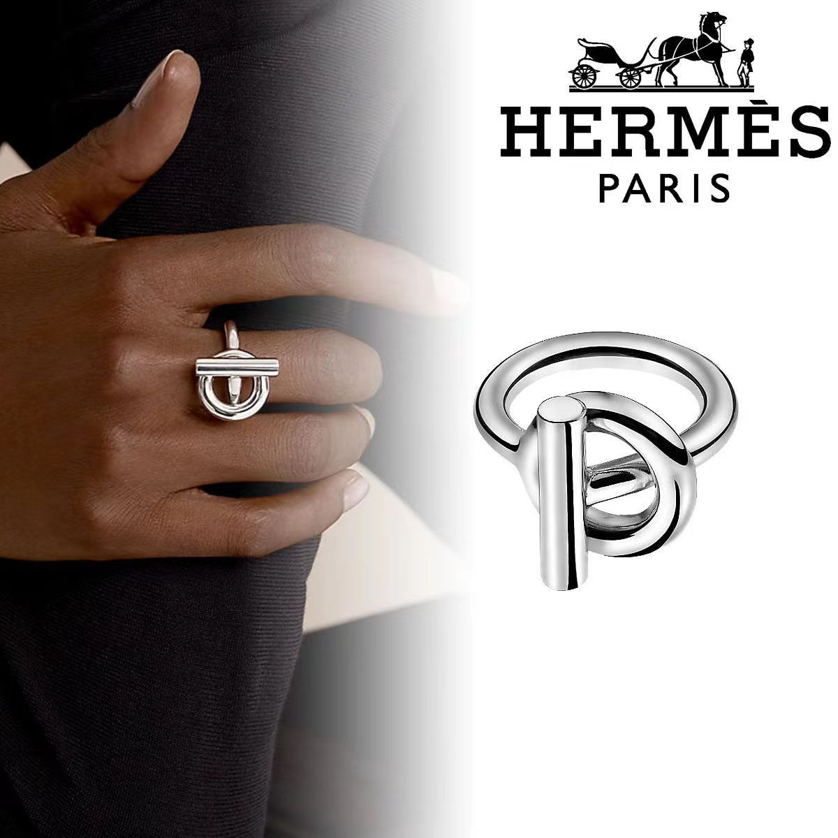 Hermès 宽面H戒指爱马仕戒指 猪鼻子戒指 高端 上档次 size6789