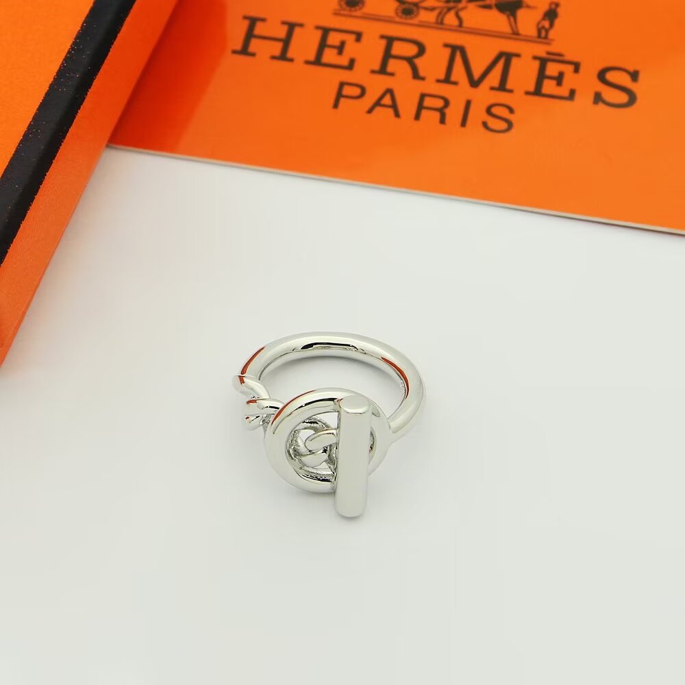 Hermès H戒指爱马仕戒指 麻花猪鼻子戒指