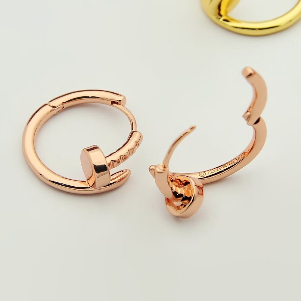 Cartier Juste un Clou Earrings - 18K Gold Plated Nail Design Hoop Earrings 7 a1718522681083 6605