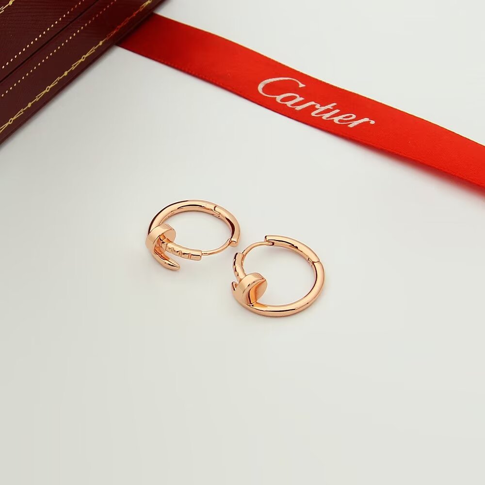 Cartier Juste un Clou Earrings - 18K Gold Plated Nail Design Hoop Earrings 9 a1718522681084 7442