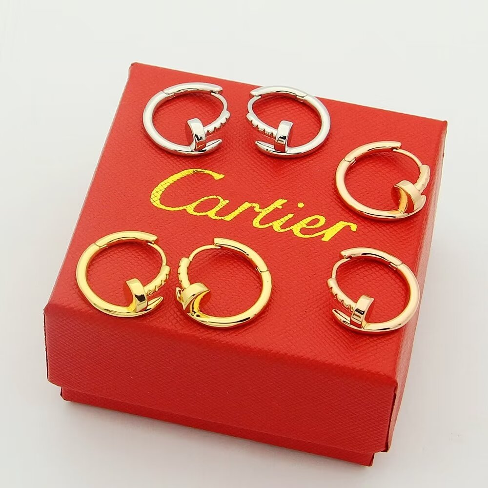 Cartier Juste un Clou Earrings - 18K Gold Plated Nail Design Hoop Earrings 4 a1718522681094 4221