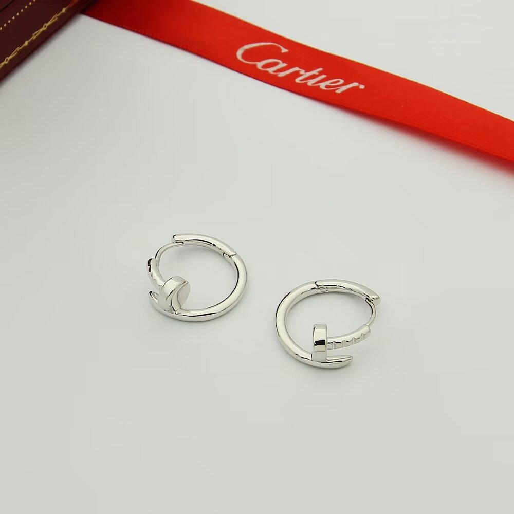 Cartier Juste un Clou Earrings - 18K Gold Plated Nail Design Hoop Earrings 10 a1718522682054 0887