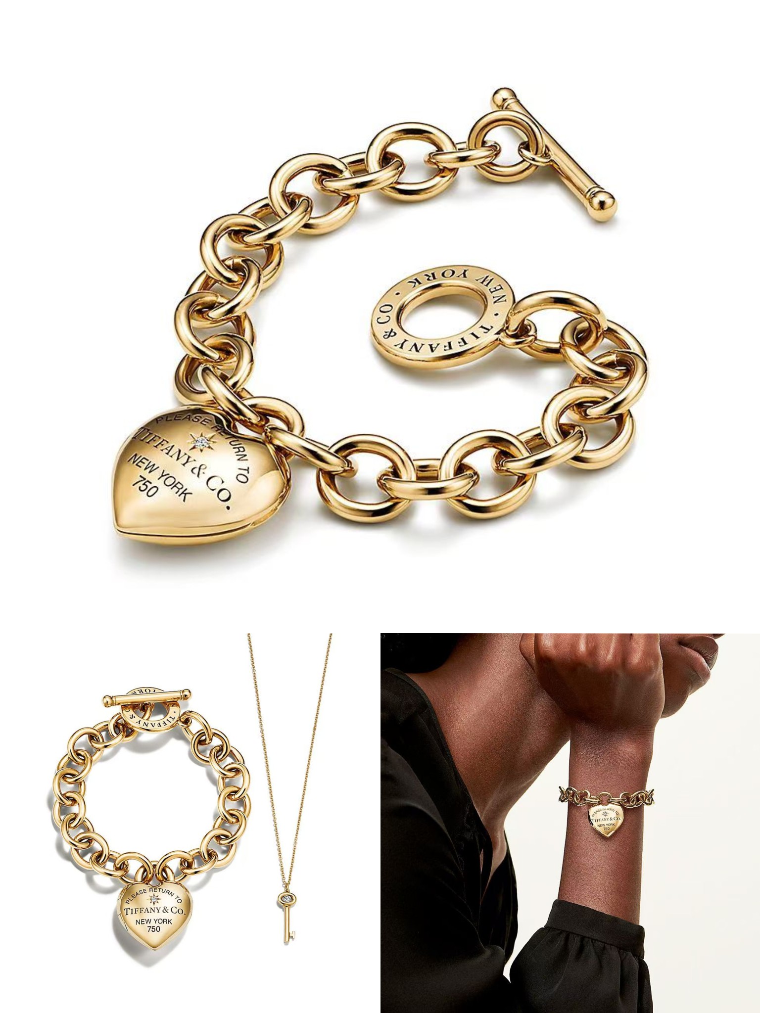 Tiffany & Co. Gold Heart Charm Bracelet | Classic Toggle Clasp Design 2 a1726360360018 6527