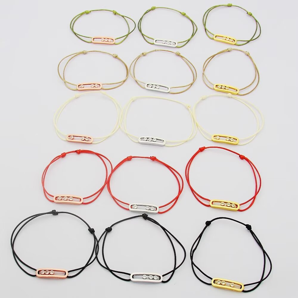 ❤️85包邮/原单代购级别
Messika新款全新梅西卡手链手绳推出精致多色绳圈手链系列，多色绳圈搭配一颗明亮式切割滑动钻石于腕间注入摩登意趣，彰显出众个性多色选