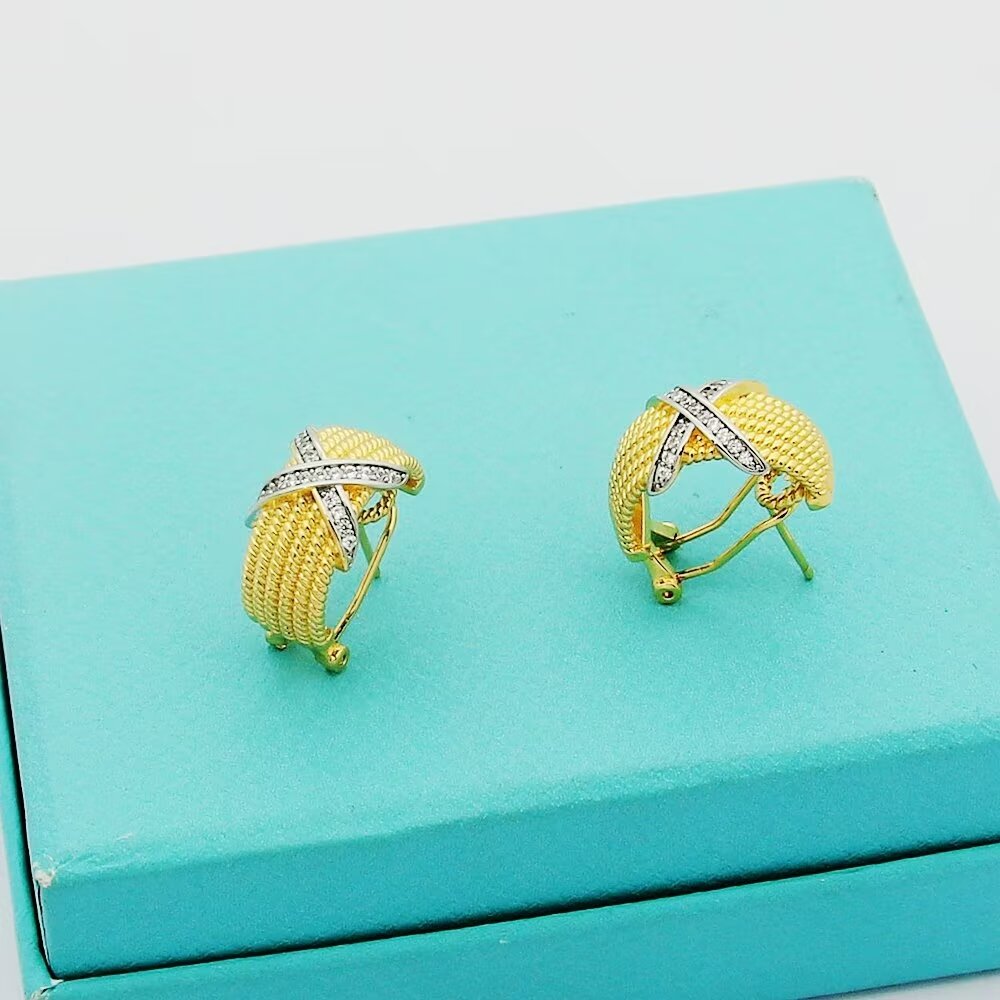 Tiffany & Co. Schlumberger Cross Earrings Gold Plated Noble Elegant Style 5 a1727134007428 6213
