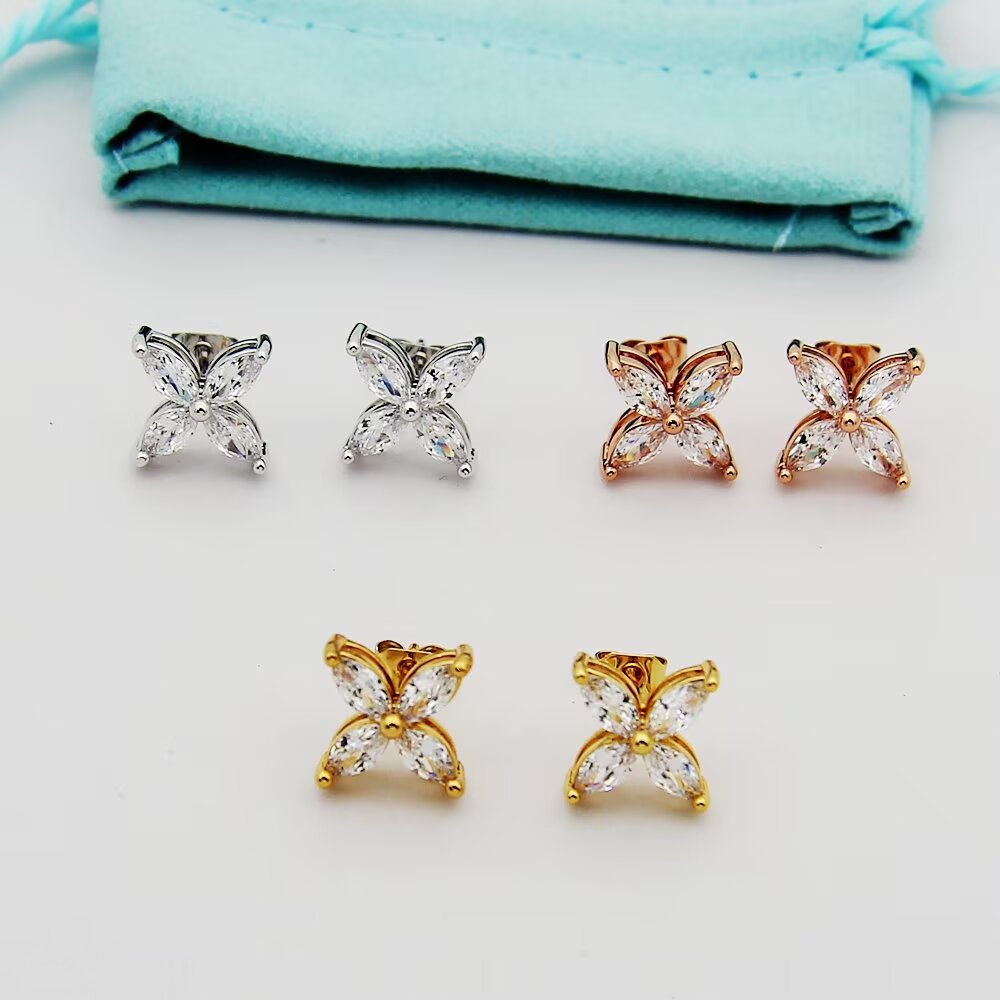 Tiffany & Co. Tiffany 蒂芙尼耳钉马眼耳钉 唯美的一款 雪花马眼耳钉 亚金版本精电厚金，质感超棒