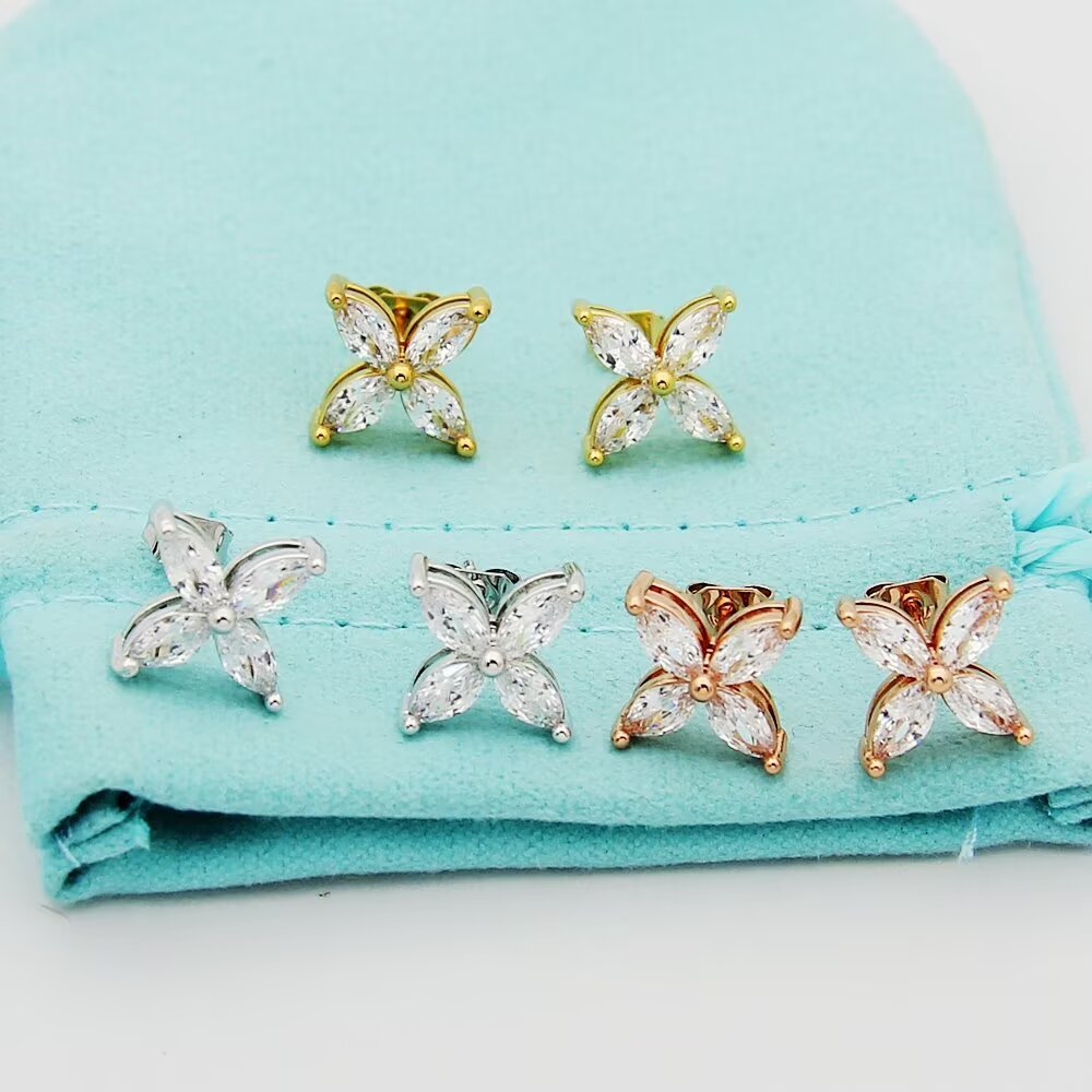 Tiffany & Co. Tiffany 蒂芙尼耳钉马眼耳钉 唯美的一款 雪花马眼耳钉 亚金版本精电厚金，质感超棒