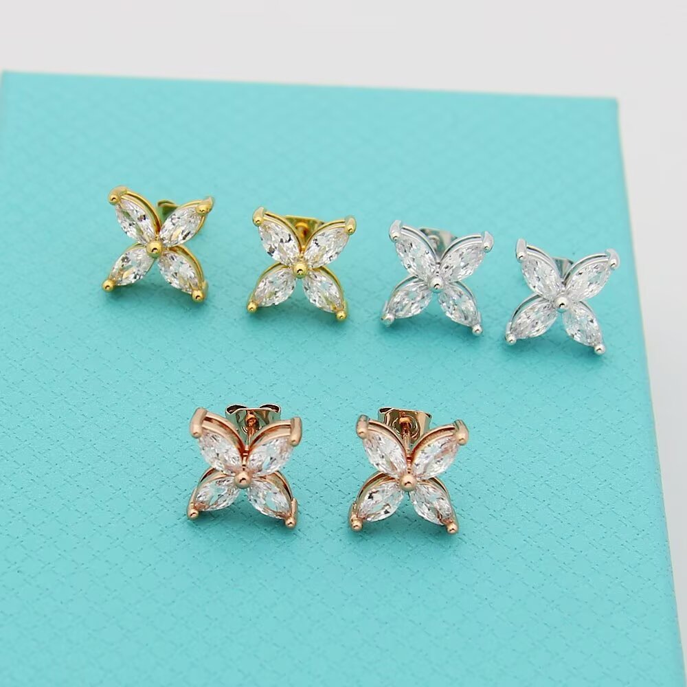 Tiffany & Co. Tiffany 蒂芙尼耳钉马眼耳钉 唯美的一款 雪花马眼耳钉 亚金版本精电厚金，质感超棒