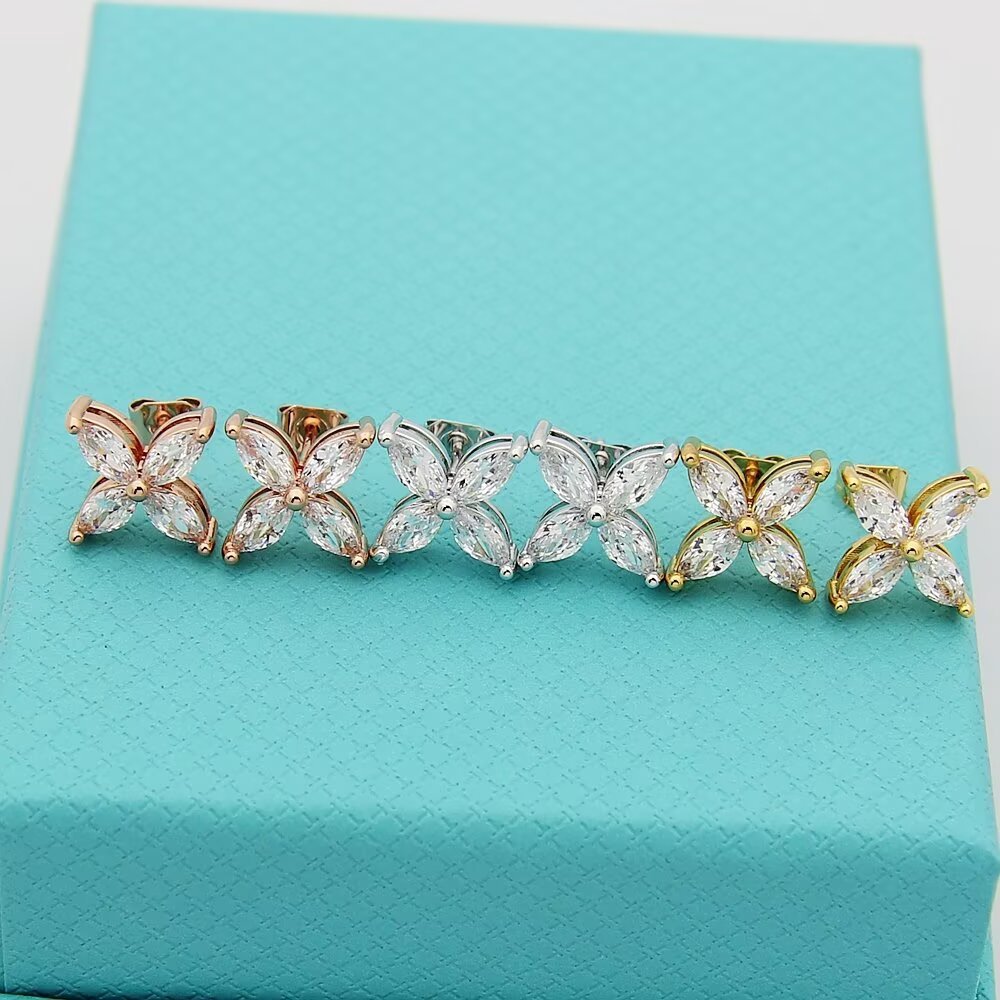Tiffany & Co. Tiffany 蒂芙尼耳钉马眼耳钉 唯美的一款 雪花马眼耳钉 亚金版本精电厚金，质感超棒
