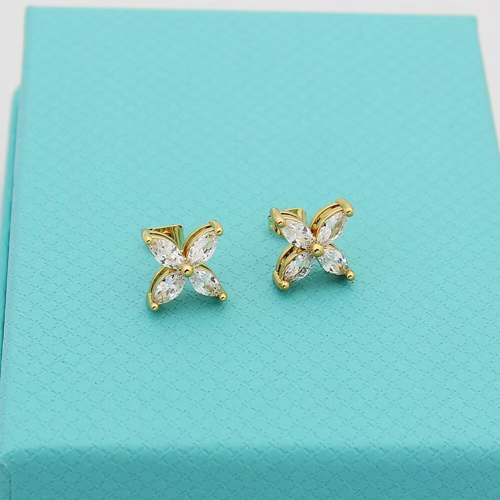 Tiffany & Co. Tiffany 蒂芙尼耳钉马眼耳钉 唯美的一款 雪花马眼耳钉 亚金版本精电厚金，质感超棒