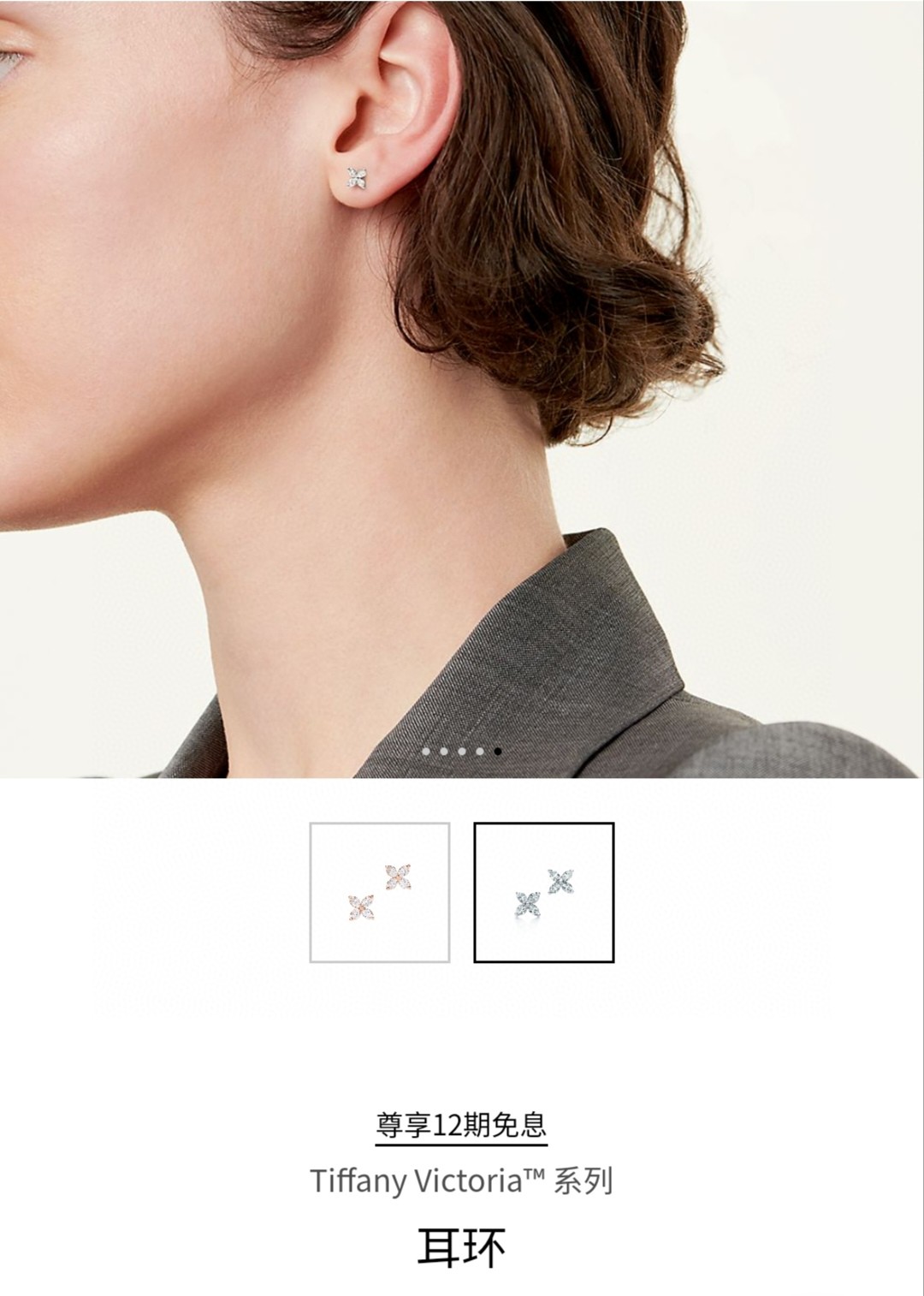 Tiffany & Co. Tiffany 蒂芙尼耳钉马眼耳钉 唯美的一款 雪花马眼耳钉 亚金版本精电厚金，质感超棒