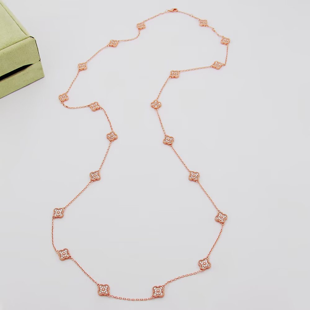Elegant Four-Leaf Clover Necklace with Sparkling Diamonds, Perfect for Everyday Wear 10 a1752275706868 5677