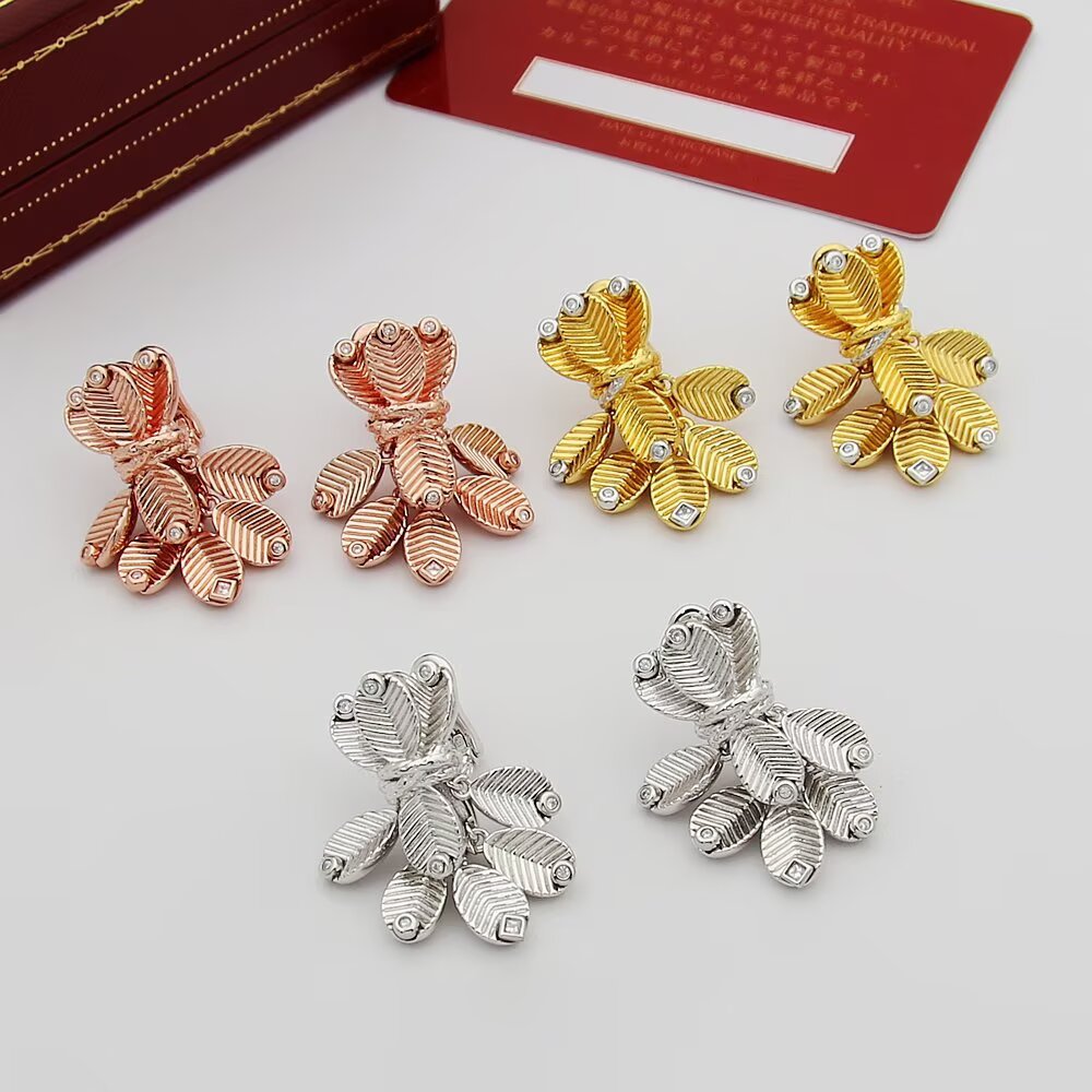 Cartier Cartier卡地亚咖啡豆叶子耳夹 的咖啡香 金质完美塑造咖啡叶片 重现50年代的优雅