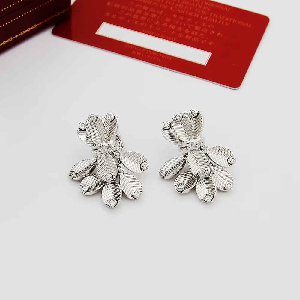 Cartier Cartier卡地亚咖啡豆叶子耳夹 的咖啡香 金质完美塑造咖啡叶片 重现50年代的优雅