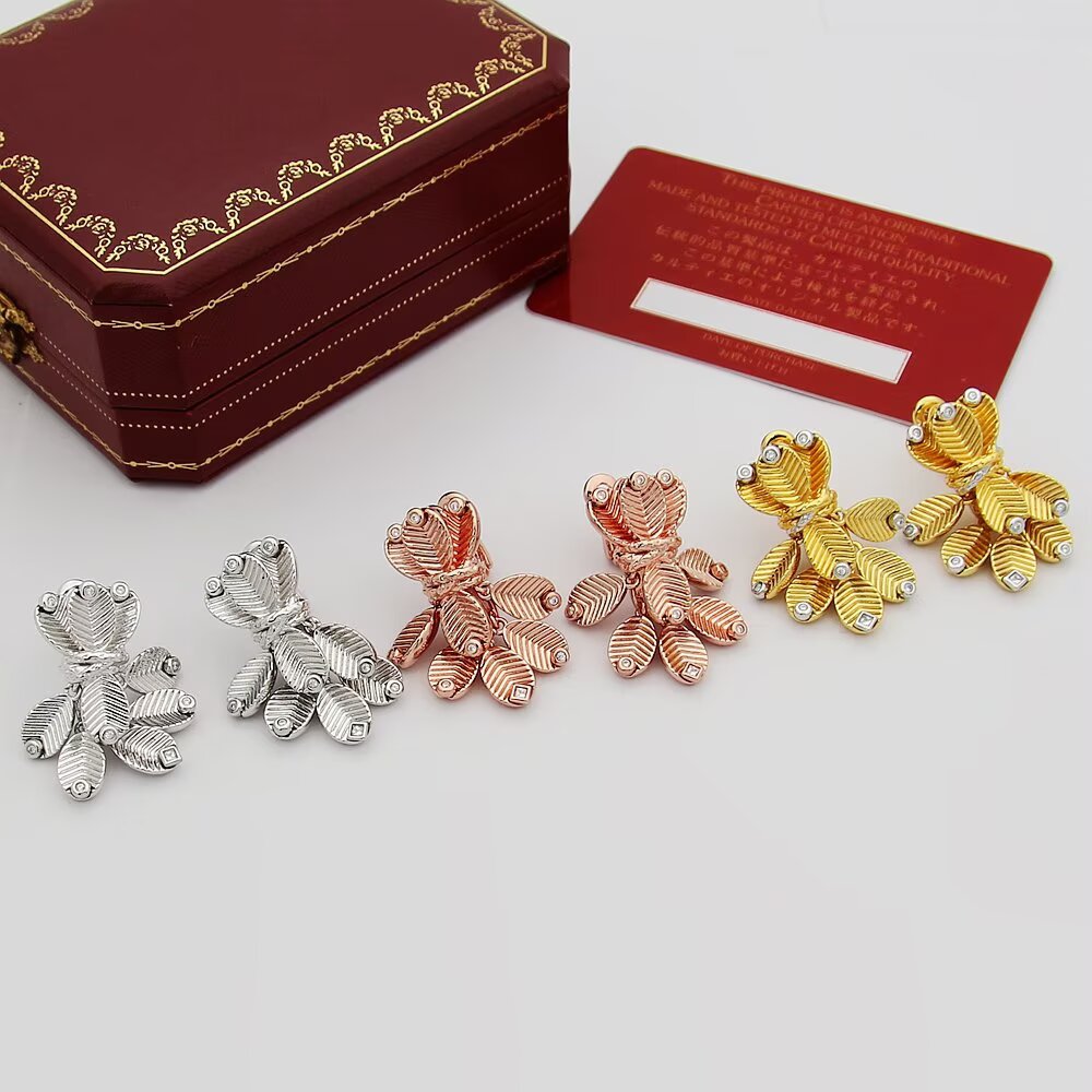 Cartier Cartier卡地亚咖啡豆叶子耳夹 的咖啡香 金质完美塑造咖啡叶片 重现50年代的优雅