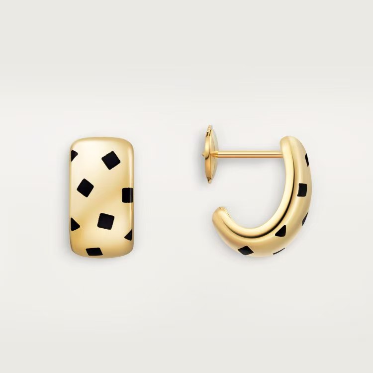 Cartier Cartier卡地亚 豹纹耳钉 款 亚金版本电镀厚金奢华耳钉 女神 显脸瘦三